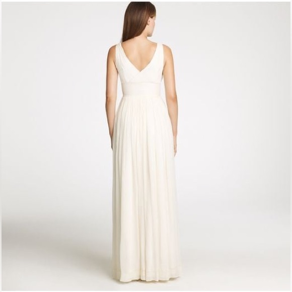 J. Crew Ivory White Long Sophia Gown Silk Dress - Picture 5 of 14